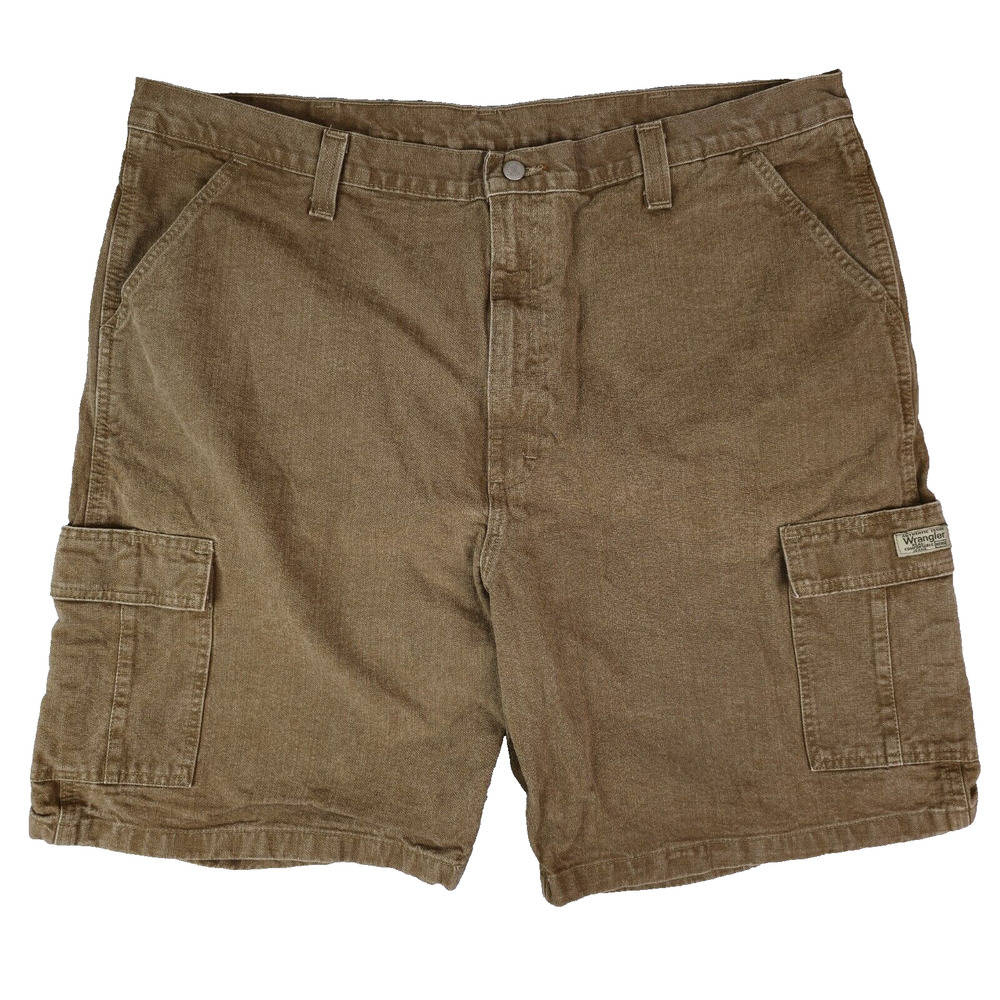 Wrangler Hero Cargo Shorts Mens 42x10 Brown 100%‎ Cotton Canvas 60LGWDF Fishing